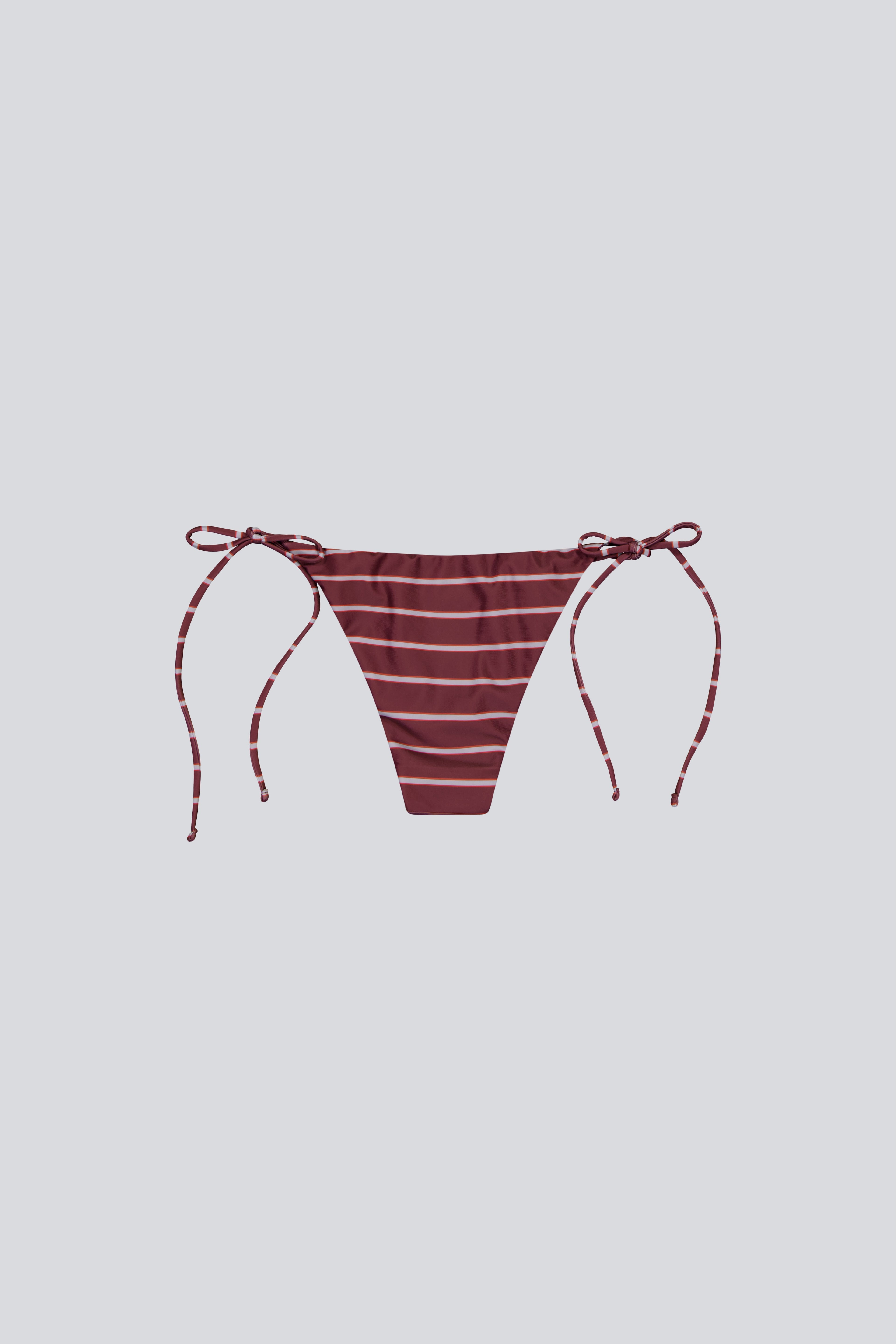 Tie Bikini Bottoms - Plum Stripe
