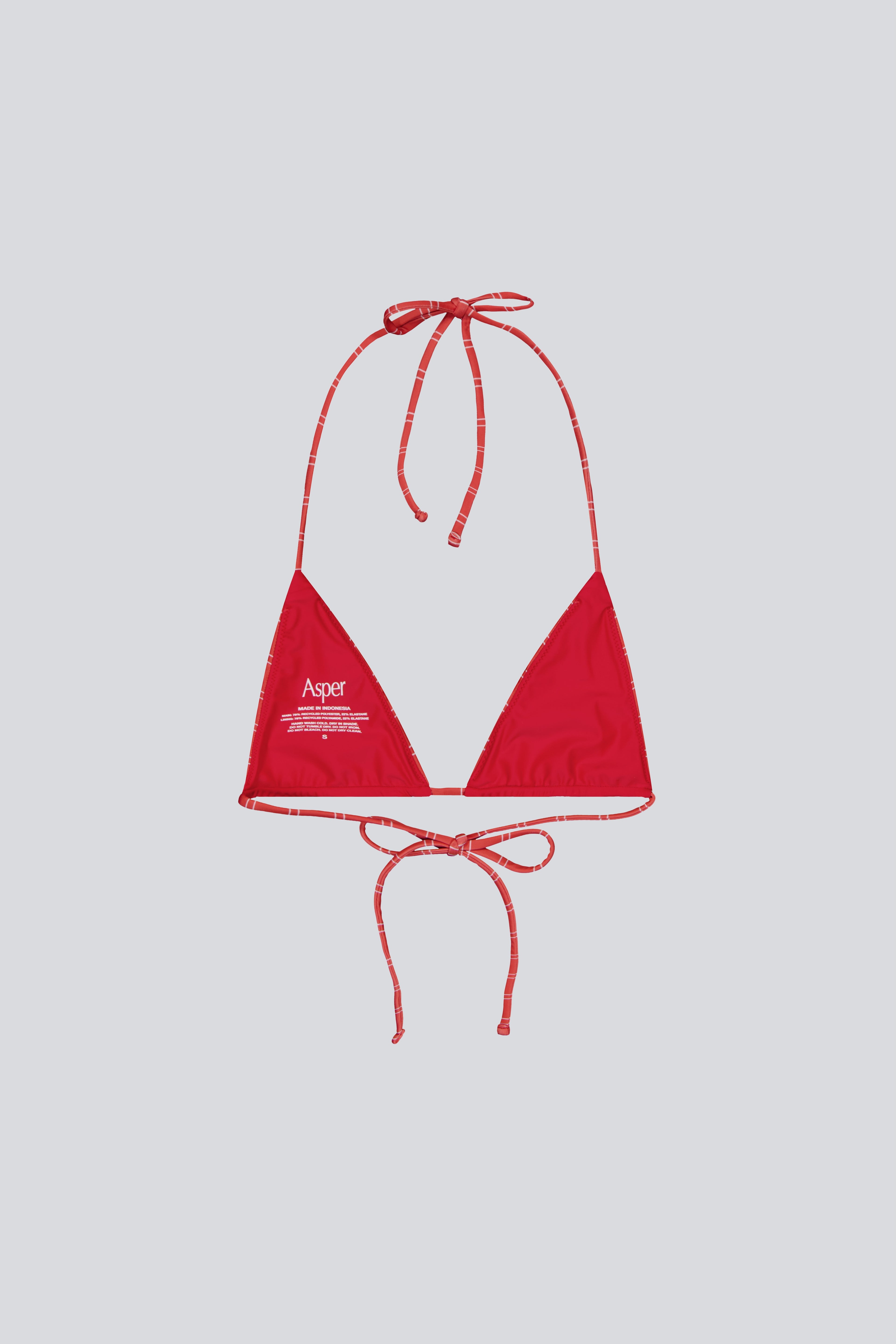 Tie Bikini Top - Cherry Stripe