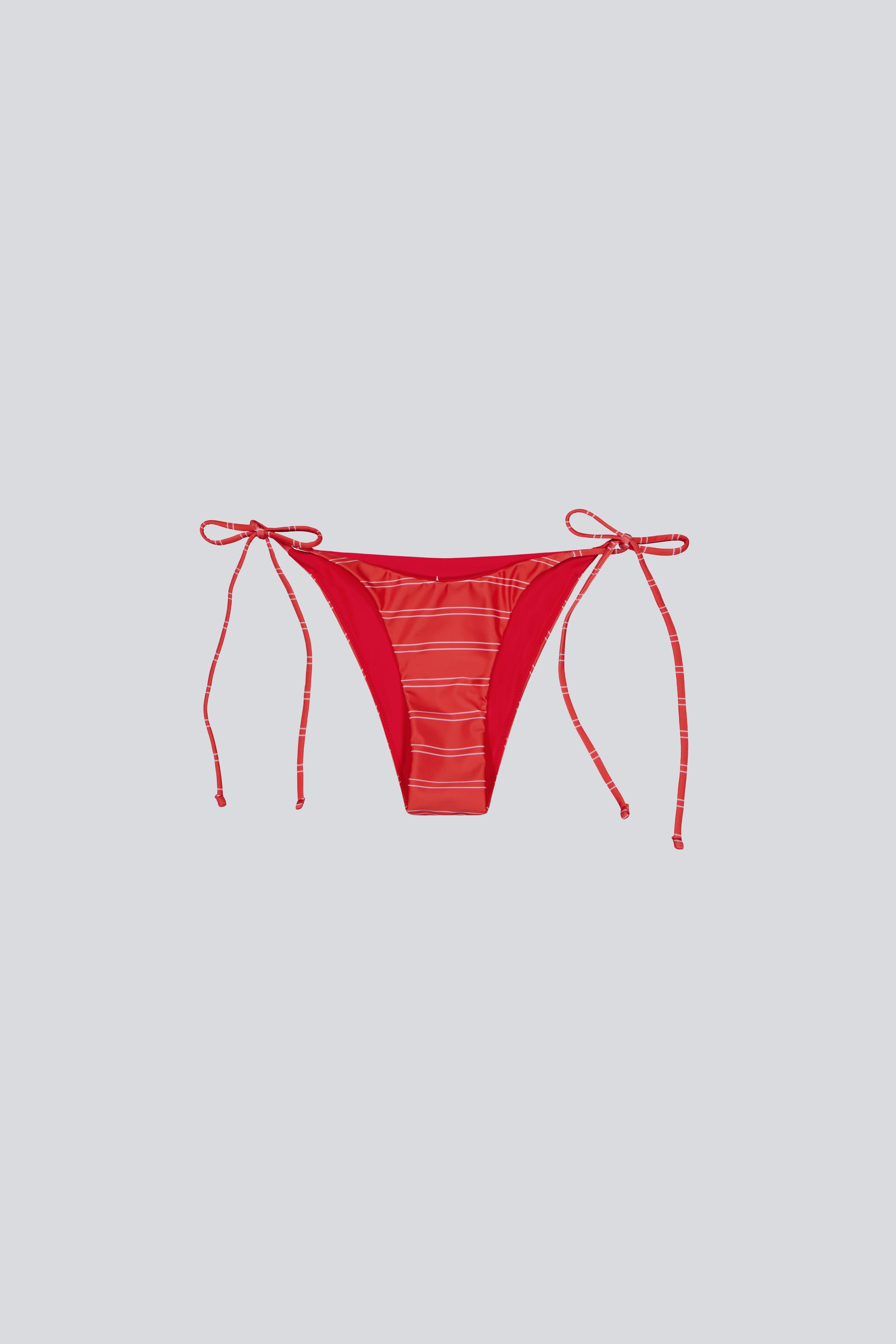 Tie Bikini Bottoms - Cherry Stripe