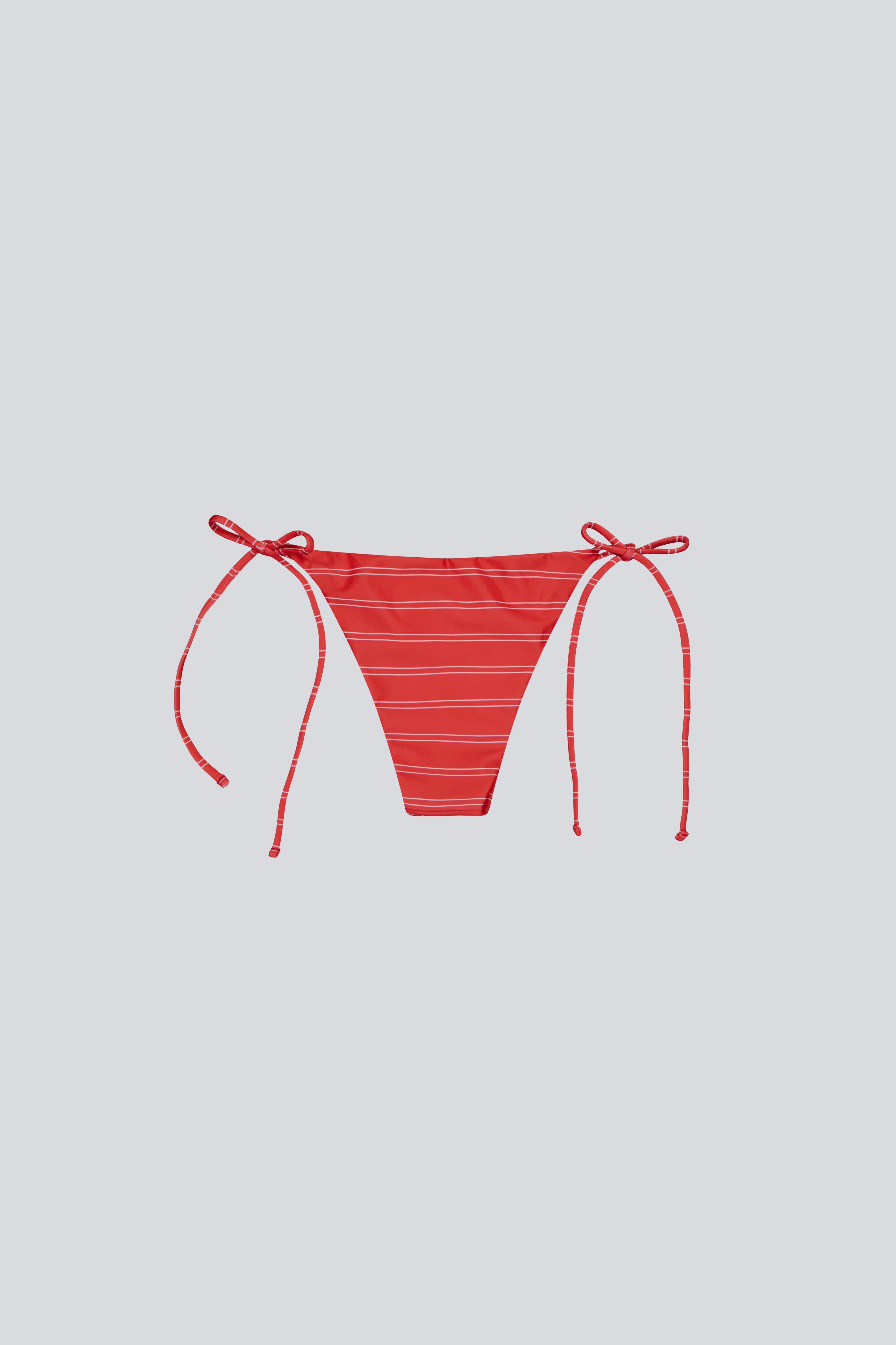 Tie Bikini Bottoms - Cherry Stripe