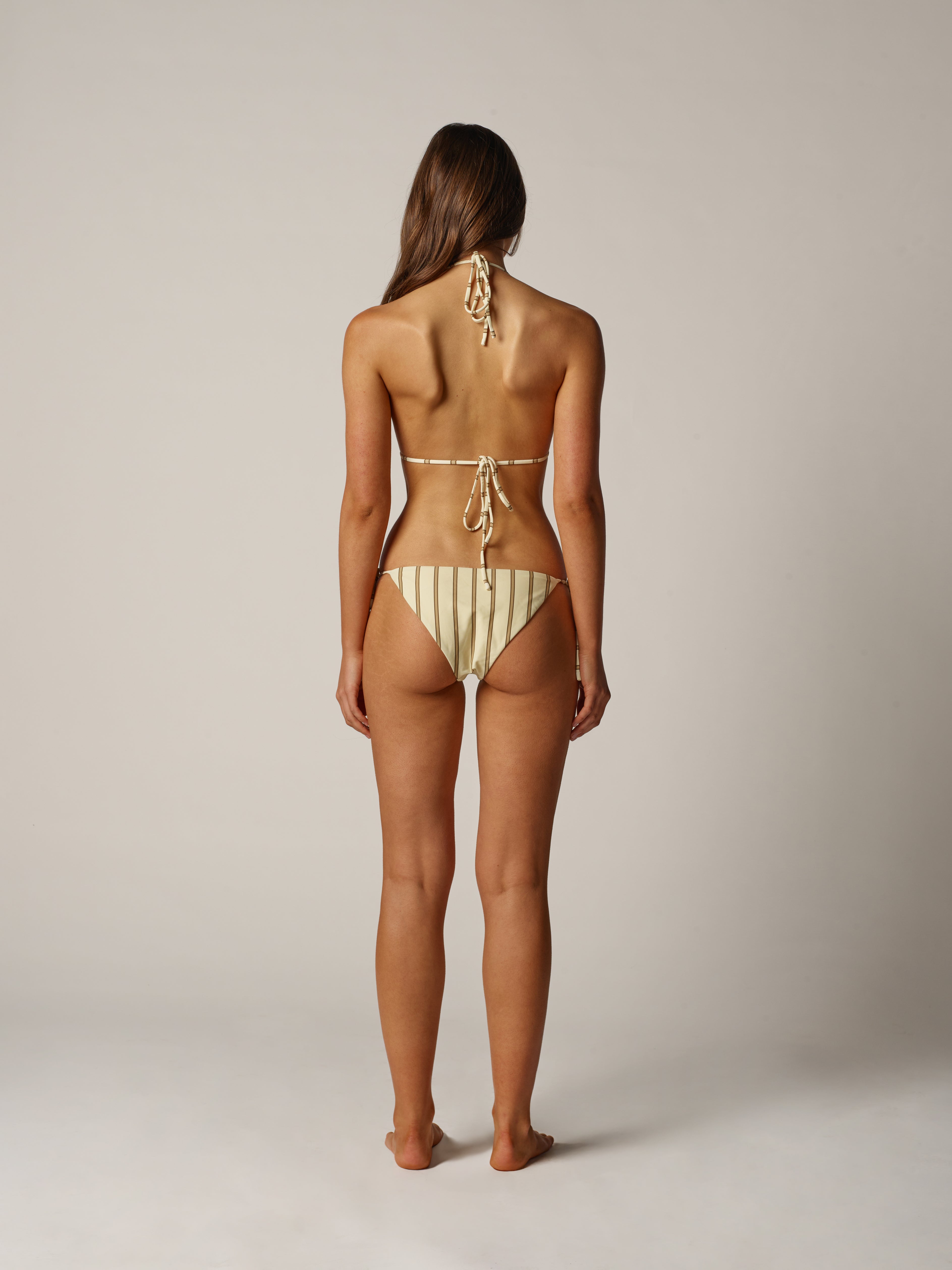 Tie Bikini Bottoms - Oat Stripe